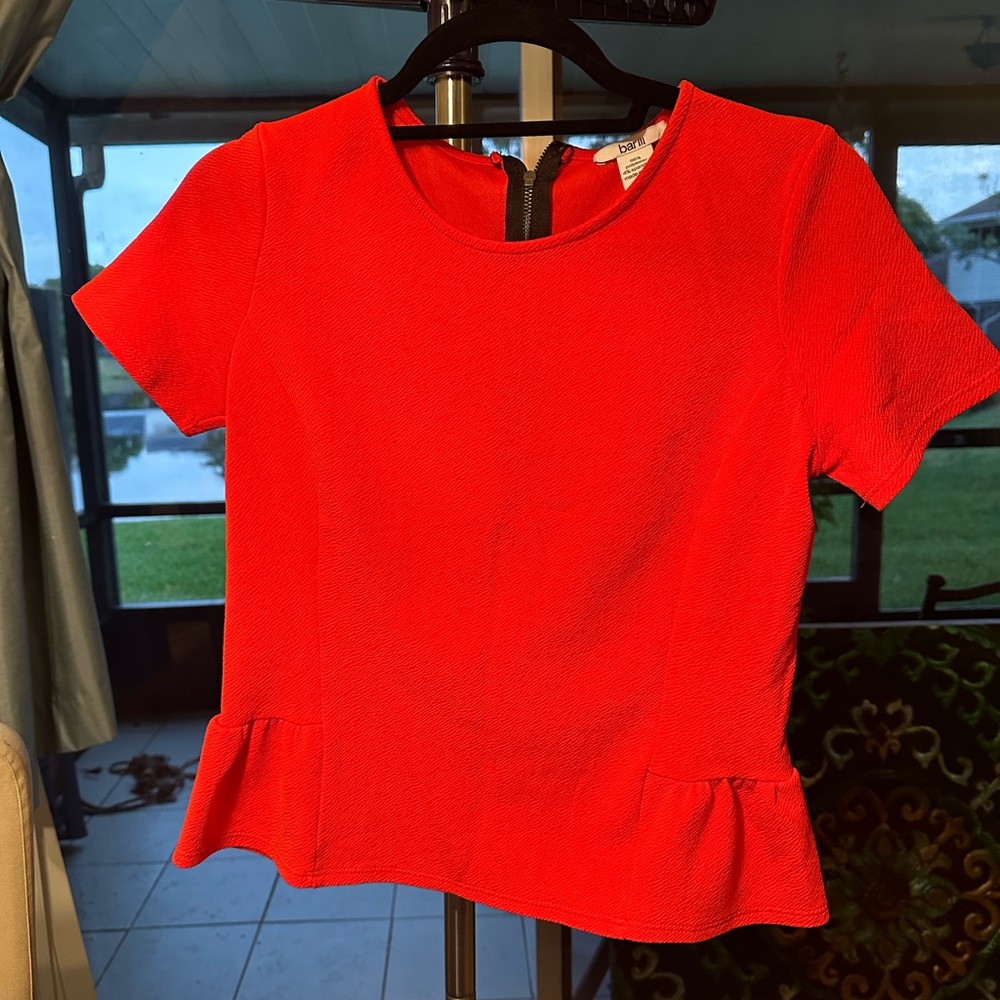 Bar III Coral Polyester Top